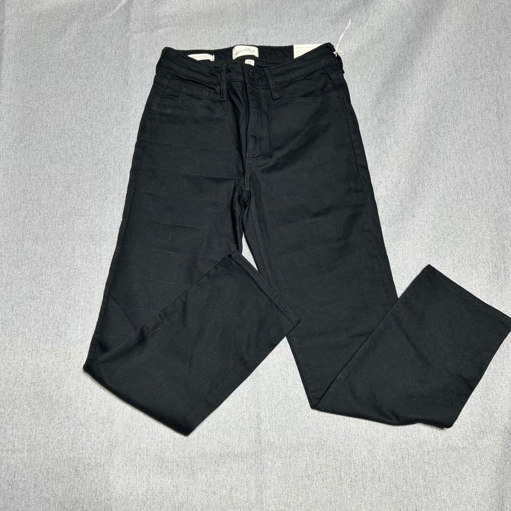Universal Thread Women High Rise Slim Straight Jeans 0/25R Black Vintage Stretch